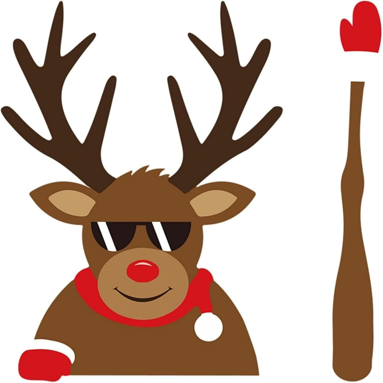 2 Pcs Christmas Reindeer Car Decoration Kit, Wiper Sticker and Auto Window Stickers for Styling, Holiday Car Window Accessories for Christmas Decor image number 4