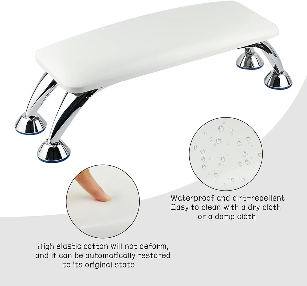 AIMALL European-Style Nail Art Hand Pillow with Bracket, Waterproof Manicure Arm Rest for Light Therapy Lamp, Comfortable Support Footstool for Salon and Home Use image number 4