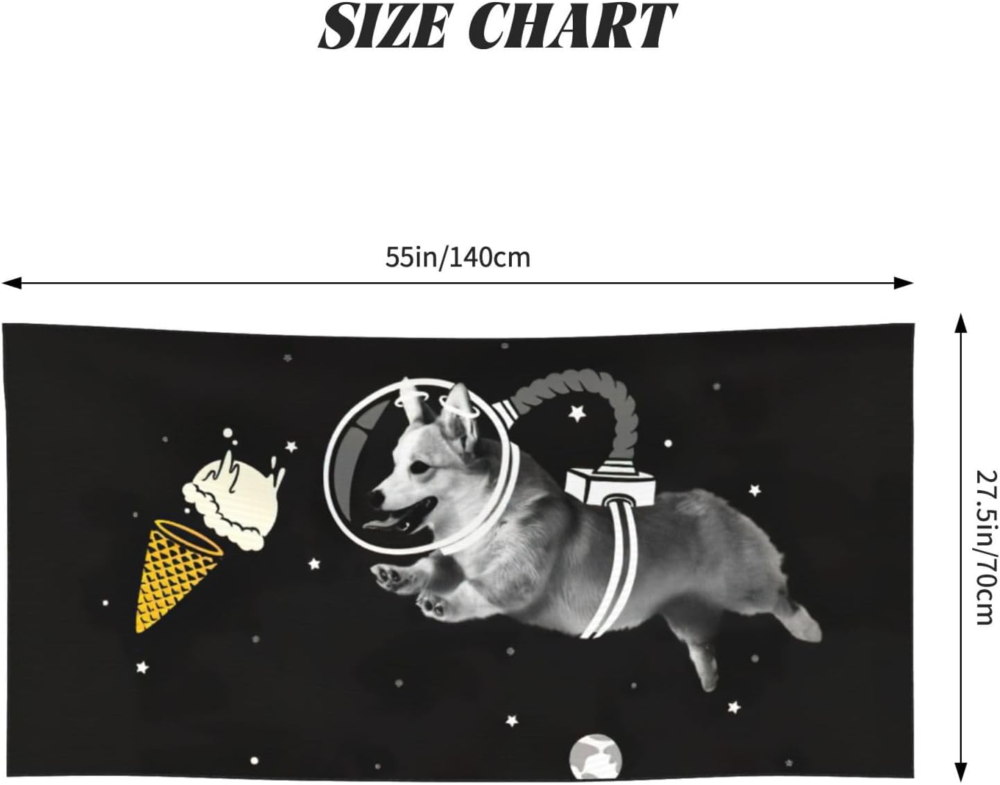 Edwal Space Corgi Print Spa Bath Towels 70Cm X 140Cm,Soft Quick Drying Beach Towels for Bathroom,Gym,Travel image number 2