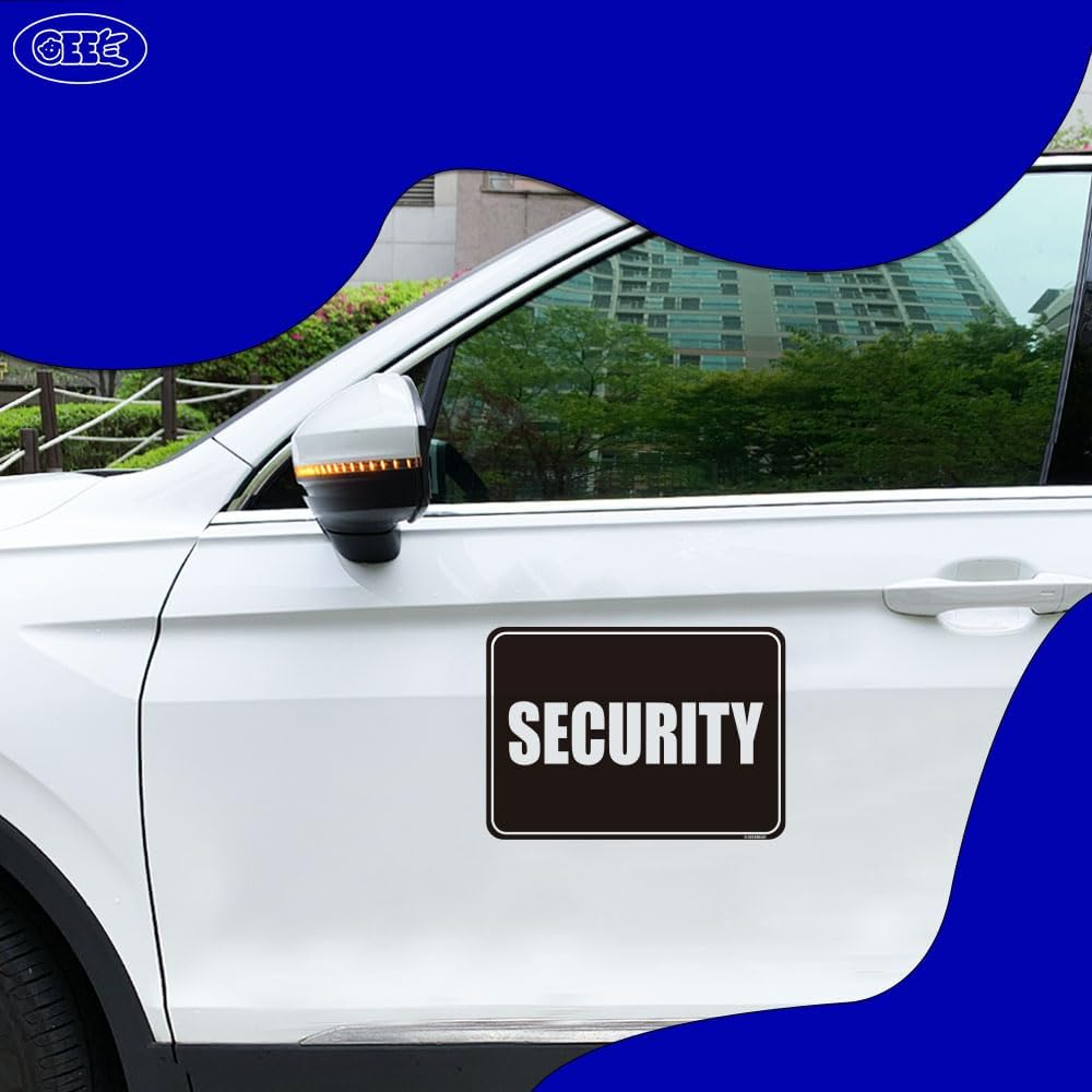 GEEKBEAR Security Sign Magnet (2 Pack) - Reflective, Durable & Eye-Catching Design for Professional Patrol Vehicles image number 2