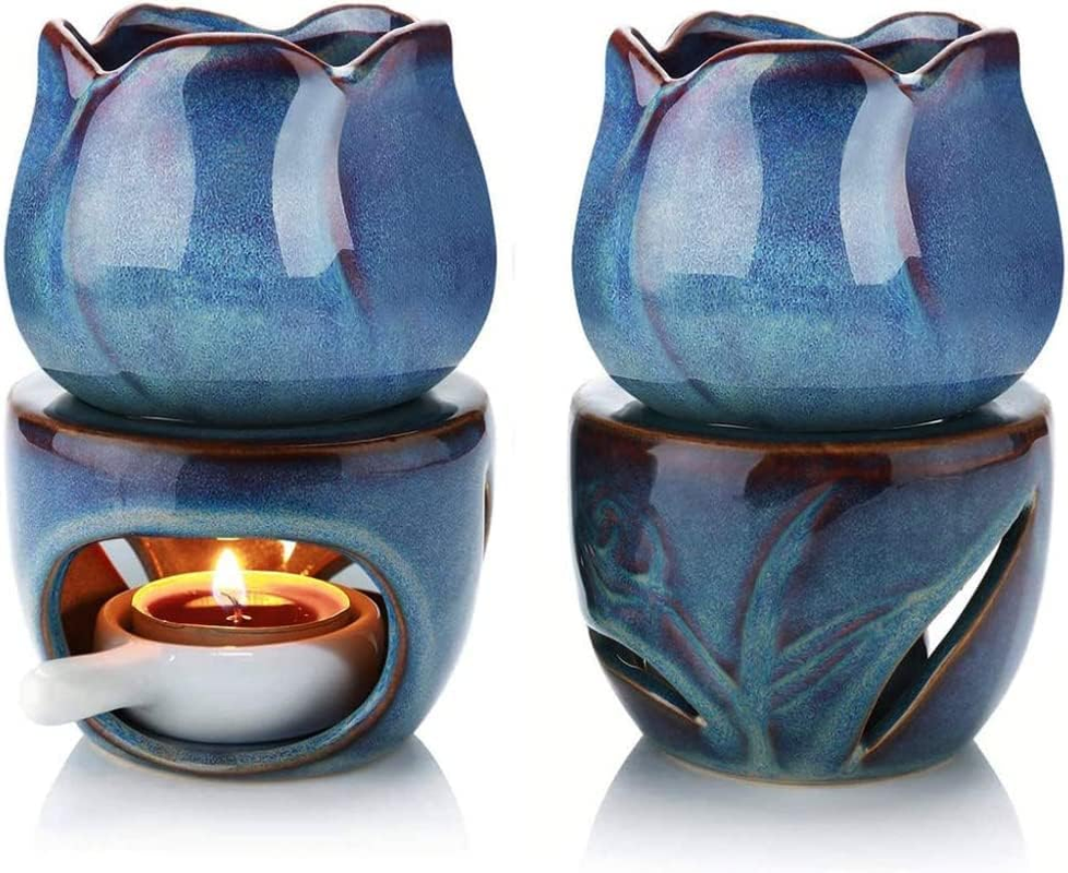 Sculpture Statue Antiques Collectables，Aromatherapy Aroma Burner Ceramic Oil Candle Wax Melt Burners Essential Oil Burner Set of 2, Diffuser Wax Burner Home Bedroom Decor