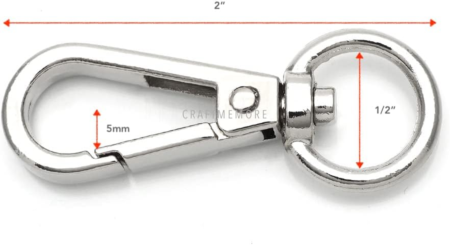 Craftmemore Push Gate Hooks Swivel Lobster Clasps Snap Clips Purse Accessoriesbest Price Pack of 10 (Brushed Brass) - Brushed Brass image number 3