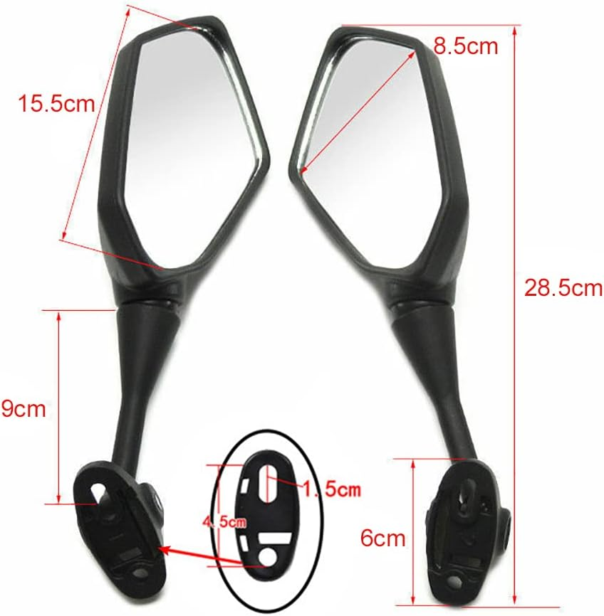 Pair Motorcycle Rear View Mirrors for HYOSUNG GT125R / GT250R / GT650R / GT650S image number 3