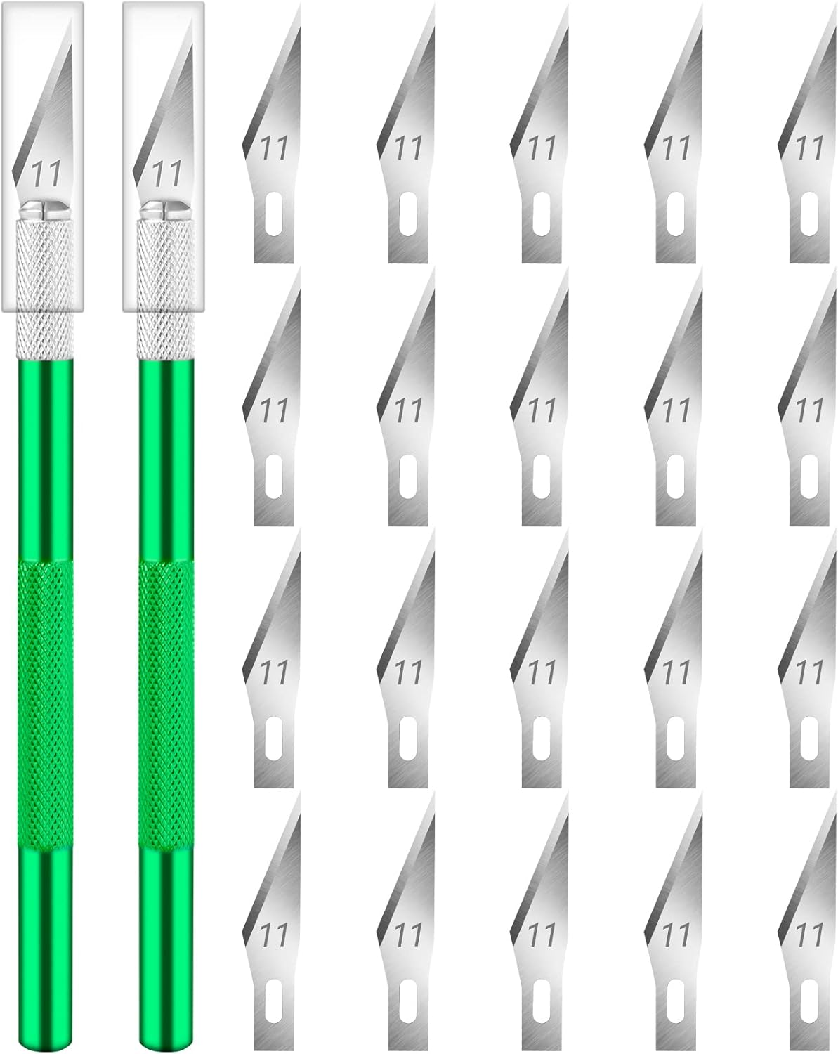 DIYSELF 2 Pack Exacto Knife for Crafting, Art, Hobby Knife for Fondant, Craft Knife Exacto, Precision Knife for Crafts, Leather, Art Knife Set, Exacting Knife Set with Extra 20 Blades #11 (Pink)