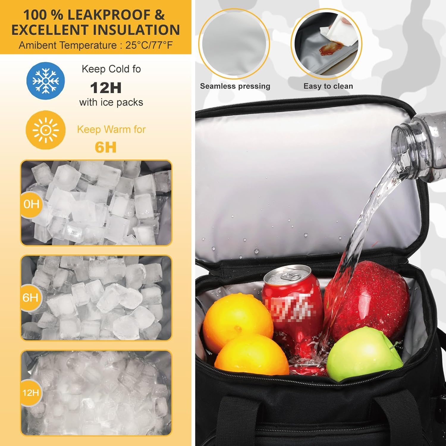 Tactical Backpack Cooler,Lunch Backpack for Men Work with Handle，Soft Cooler Backpack Insulated Waterproof Leak Proof，Heavy Ice Chest Backpack for Hiking Camping - Blue image number 5