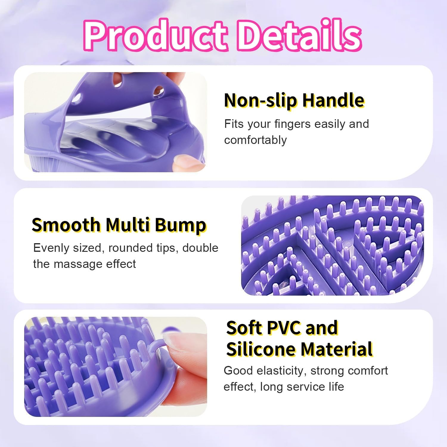 Massage Brush for Belly Body Relaxation Massage Comb Essential Oil Brush Body Scrubber Bath Body Brushes SPA Massager Device, Meridian Pressure Brush for Belly, Arms, Legs, Back (2 Pcs) image number 5