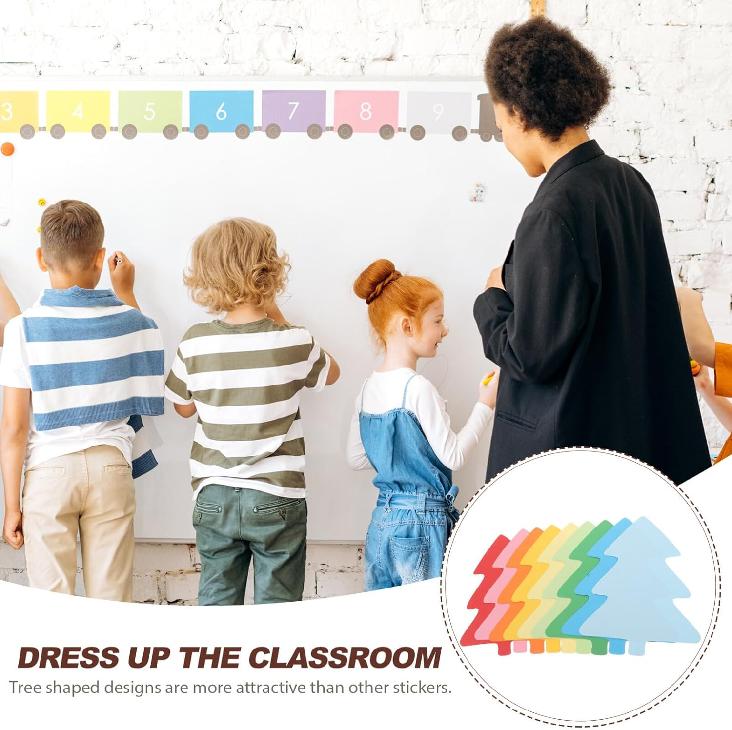 Abaodam 72Pcs Christmas Hand Cut Confetti Delicate Tree Cutouts and Paper Cutouts for School Wall Decoration for DIY Paper Cut Art Decors and Kindergarten Wall Decor image number 3