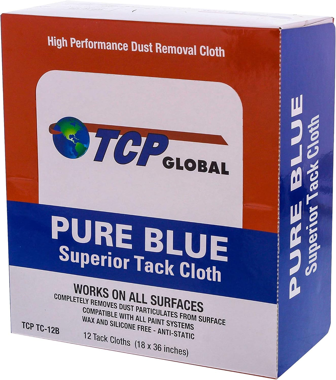 TCP Global Pure Blue Superior Tack Cloth, 12-Pack, Automotive & Woodworking, Dust/Stain/Paint Rags, Tac Cloth for Autobody image number 5