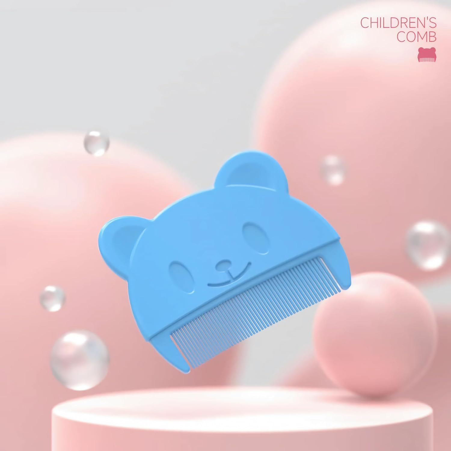 Baby Bath Brush, Baby Cradle Cap Brush, Silicone Massage Brush, Baby Comb, Children'S Comb (3 Pieces) (Blue) image number 5