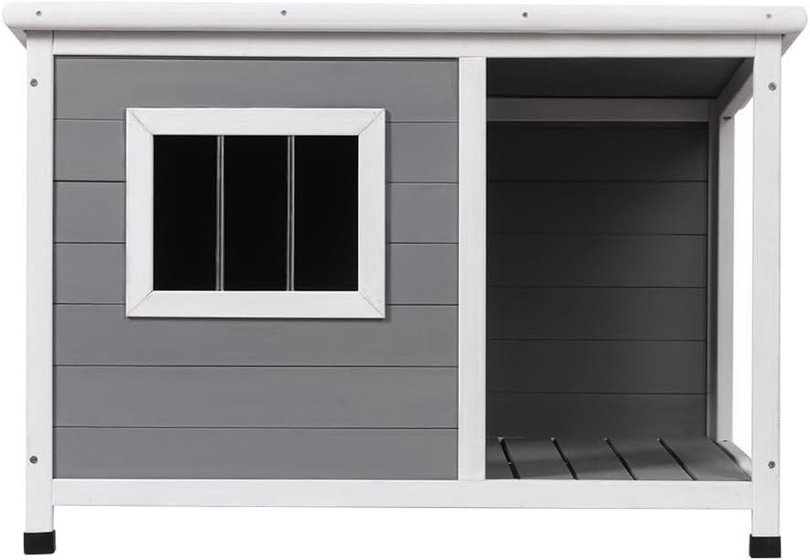 Large Wooden Dog Kennel Outdoor Indoor Puppy House Log Cabin Pet Shelter