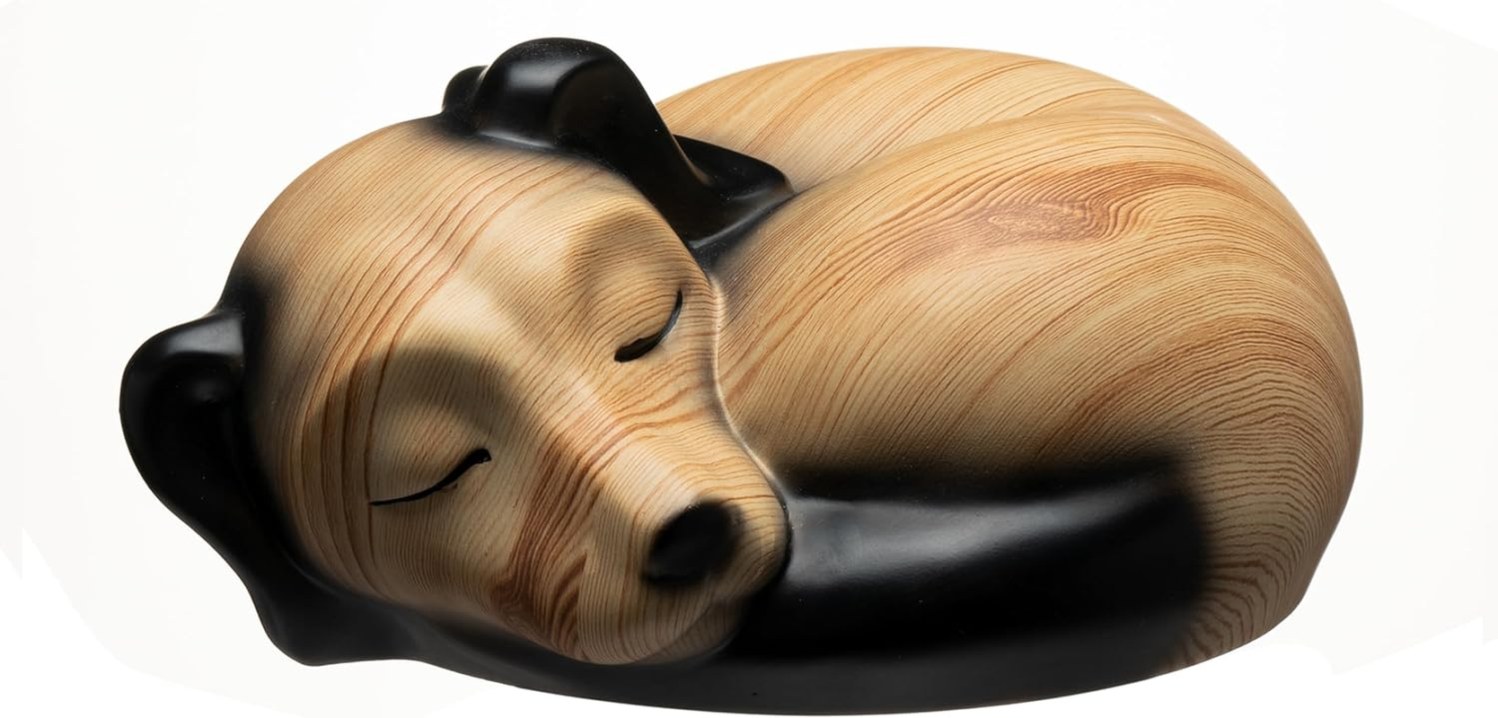Kriss Art Pet Urns, Sleeping Resin Urn, Dog Urn for Ashes, Small Animal Urn (Black Walnut)..