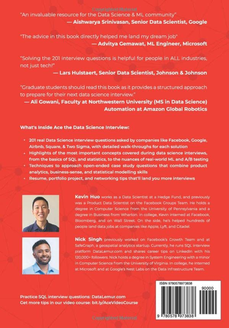 Ace the Data Science Interview: 201 Real Interview Questions Asked by FAANG, Tech Startups, & Wall Street image number 1