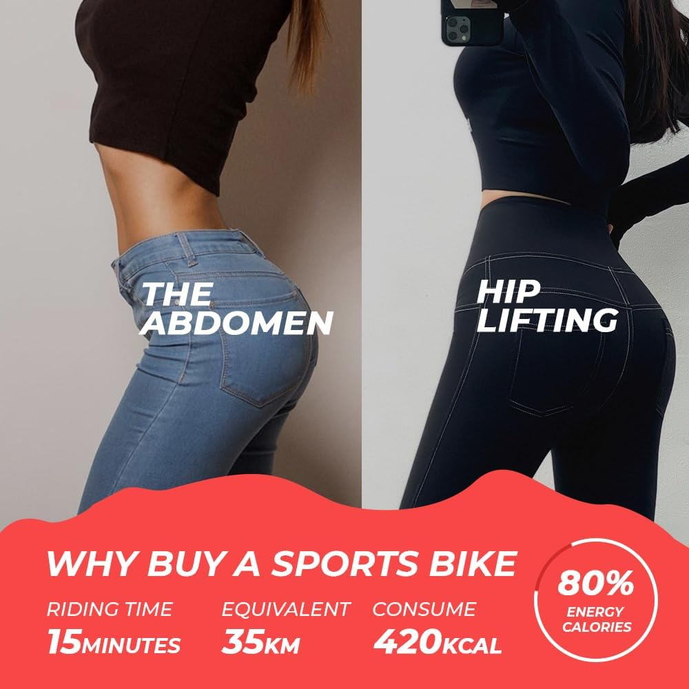 ALSTON Indoor Flywheel Fitness Stationary Bike Home Gym Spin Exercise Bike Stationary, Fitness Spin Bike Home Gym Workout Commercial Cycling Indoor image number 2