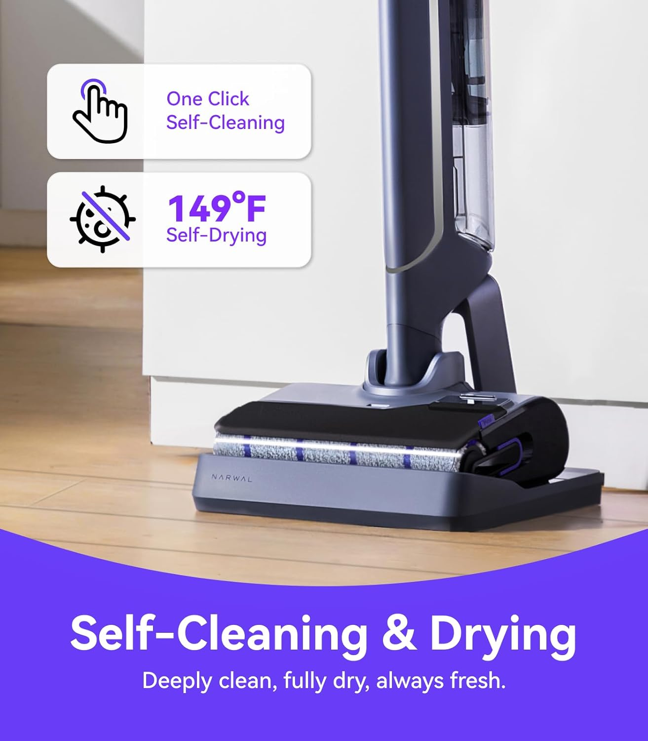 NARWAL S20 Pro Cordless Vacuum Mop with Self-Cleaning, Wet Dry Vacuum Cleaner for Hard Floors, Ideal for Families with Kids and Pets image number 1