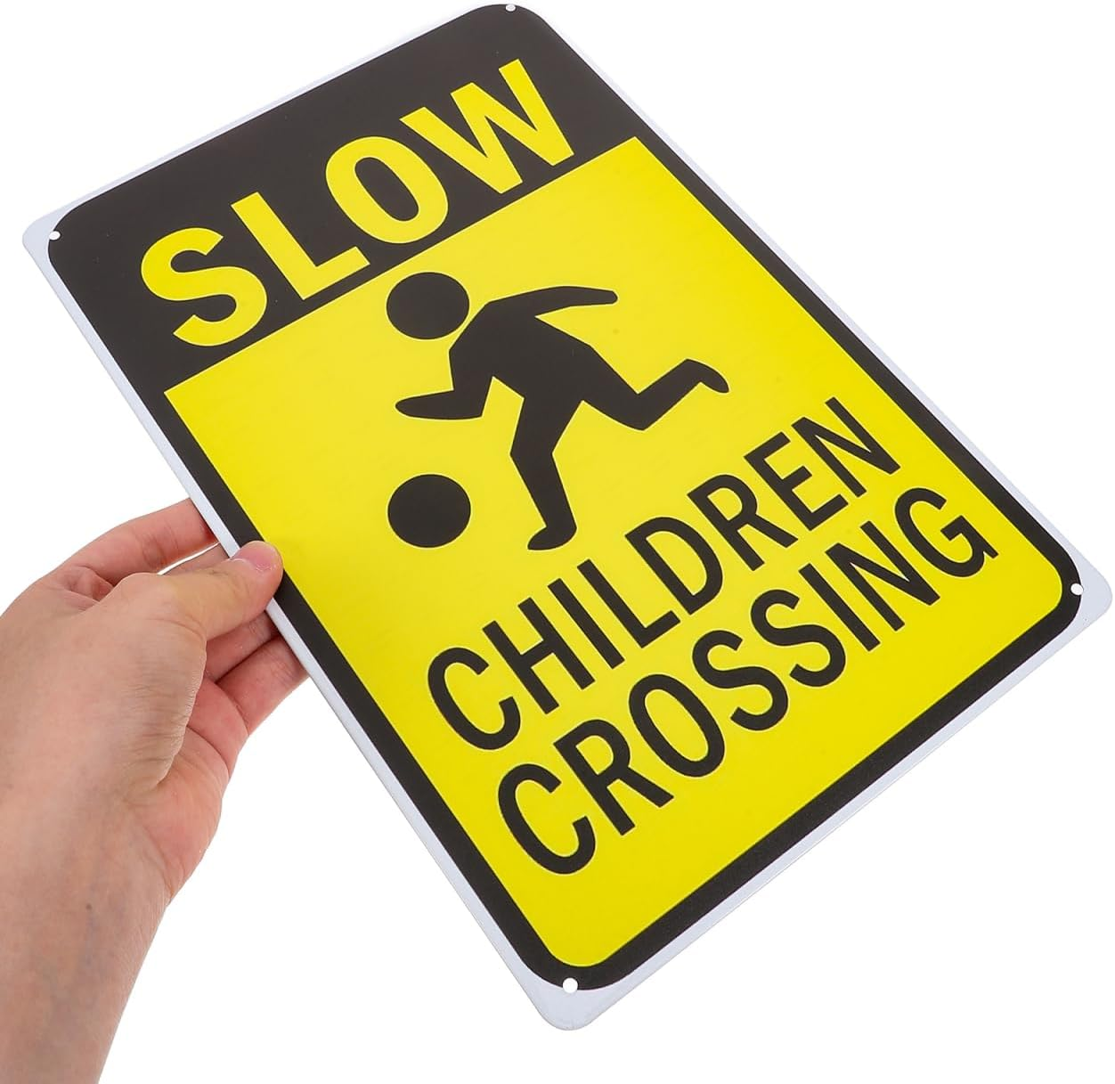 JECOMPRIS 2Pcs Safety Signs Slow at Play Signs Sidewalk Signs Road Signs Neighborhood Signs Please Slow down Sign Slow Children Playing Sign Driveway Signs Slow Sign Yellow Iron Sheet image number 3