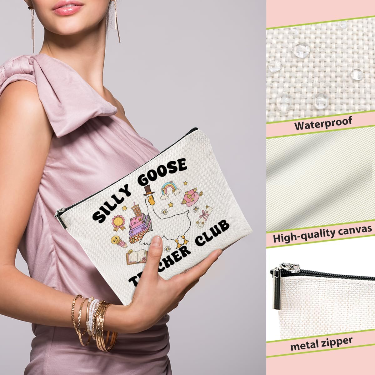 Graduation Gifts Teacher Appreciation Mom Nurse Gifts Makeup Bag Bookish HR Gift Cosmetic Bag, Multicolor0130, 9.6*7.1 Inch image number 1