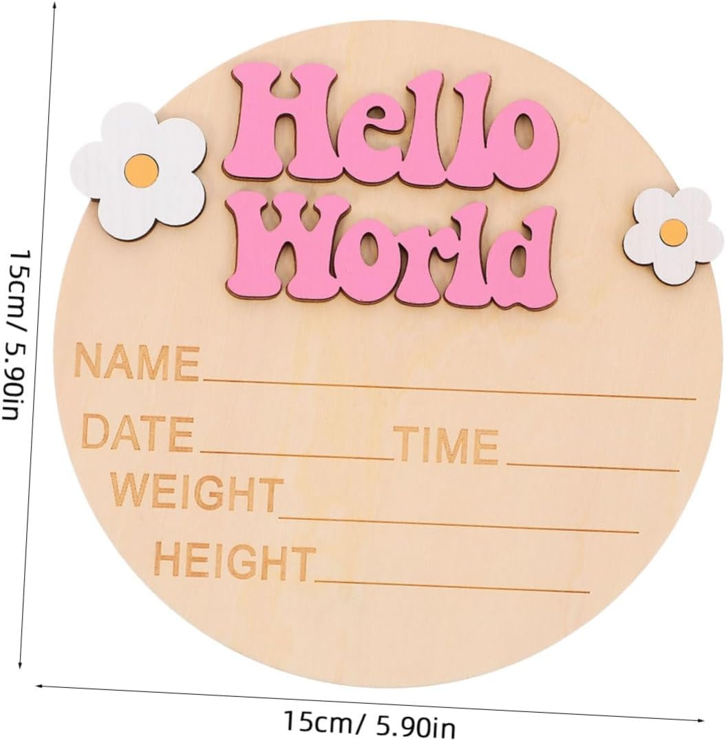 Growth Commemorative Card Name Sign Birth Announcement Sign for Newborn Party Nursery Decoration image number 1