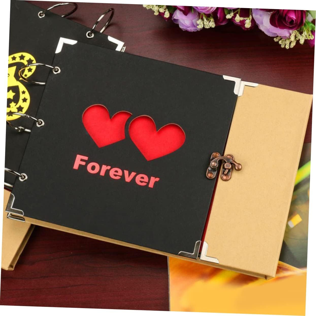 DIY Scrapbook Memory Album Double Heart Design High Capacity for Photos for Special Moments for Weddings Anniversaries and Valentine Day