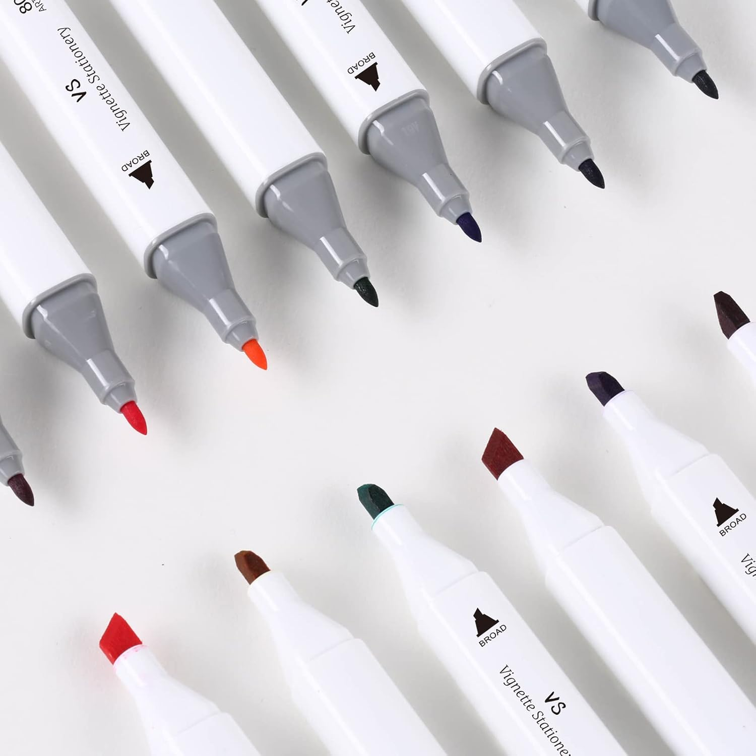 Colour Markers Set Dual Nibs Alcohol Base Colour Coding Assorted Colours with a Bucket Artist Texta Pack (24) image number 5