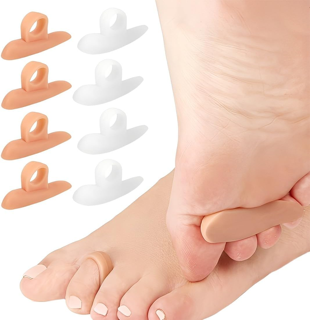 JYNXOR Hammer Toe Correction, 4 Pairs of Hammer Toe Cushions, Hammer Toe Pad Correctors, Silicone Toe Wavy Corrector, for Reduces Pain and Friction, for Men and Women image number 1