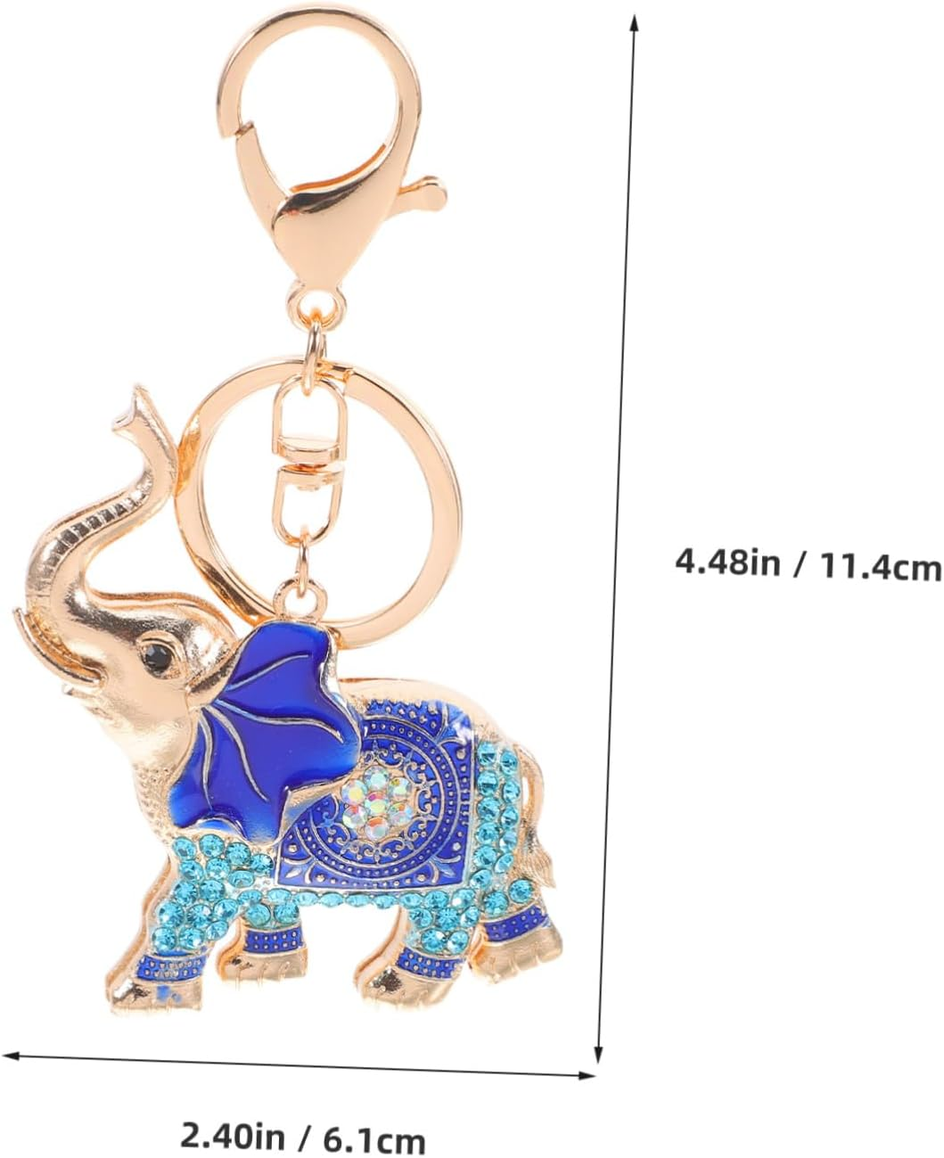 WOFASHPURET Elephant Keychain Handbag Accessories Key Decoration for Women Keychain Pendant Bags Pendant Back Pendant Girl Keychain Pendant Keychains Keychain Crystal Zinc Alloy Blue - Red image number 5
