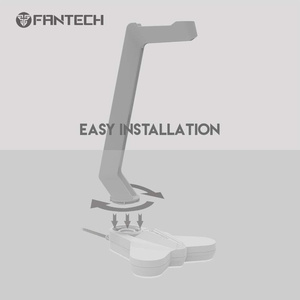 FANTECH Tower RGB Headset Stand, Headphone Holder for Gamers Gaming PC Accessories (White) image number 4
