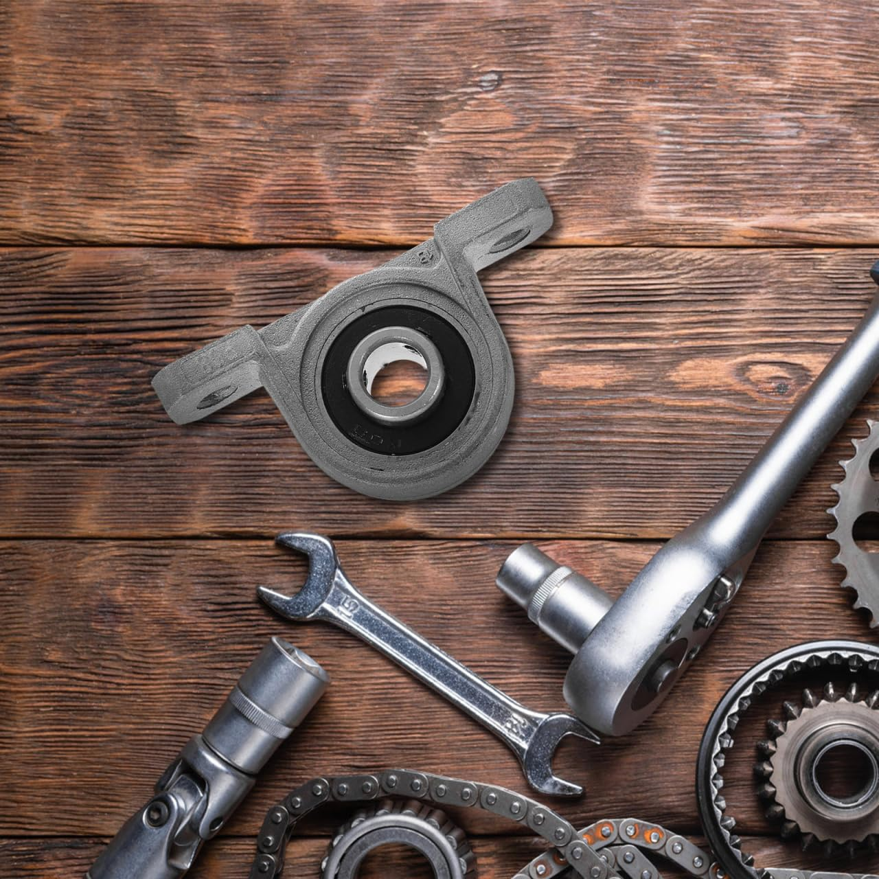 SOLUSTRE 4Pcs Self Aligning Pillow Block Bearings Zinc Alloy Compact Fixed Support Center Support for Shaft Rod Efficient image number 6