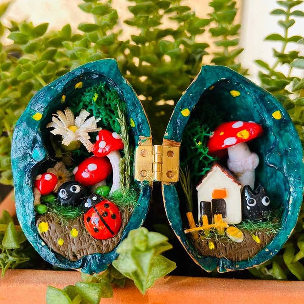 SHRJ 100Pcs Mini Brass Hinges Hardware 10 X 8Mm 180 Degree Miniature Furniture Wooden Box Jewelry Chest Box Dollhouse Cabinet DIY Accessories (Gold)