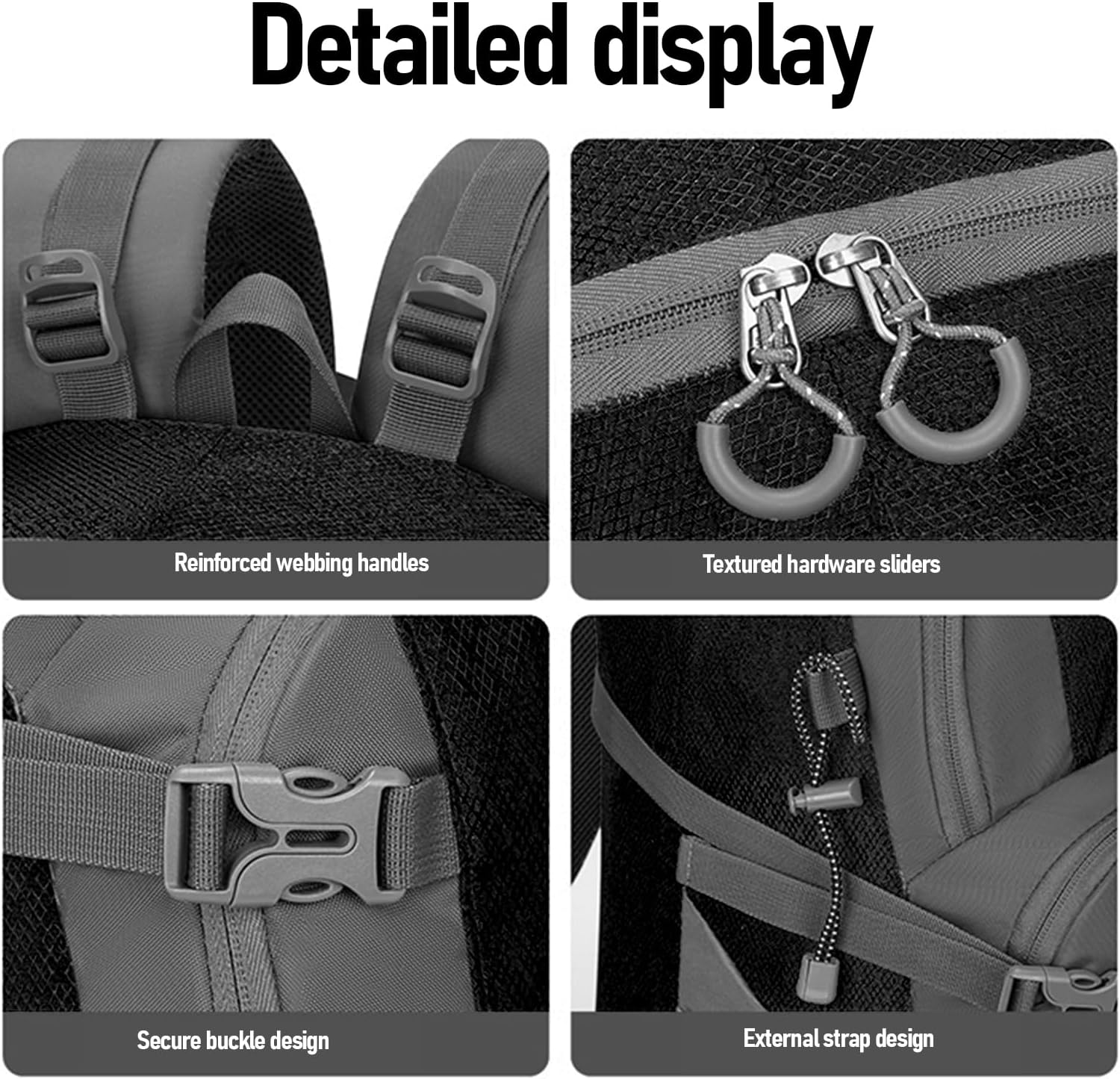 Vacuum Backpack, 43L Large Waterproof Travel Vacuum Compression Backpack (18-20Pcs Spring and Autumn Clothes) with 16 Inch Laptop Compartment & Air Pump & Reflective Strip (Black) image number 3