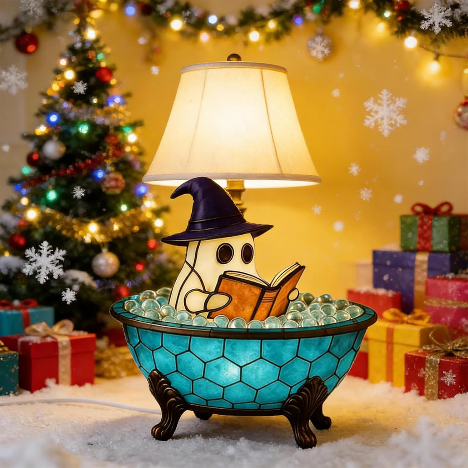 Cute Ghost Reading Book Lamp, Perfect Festive Night Light for Summer Christmas Gatherings, Upgrade 3D Led Reading Books Nightlight Desk Decor Funny Gifts for Family(1Pc) image number 6