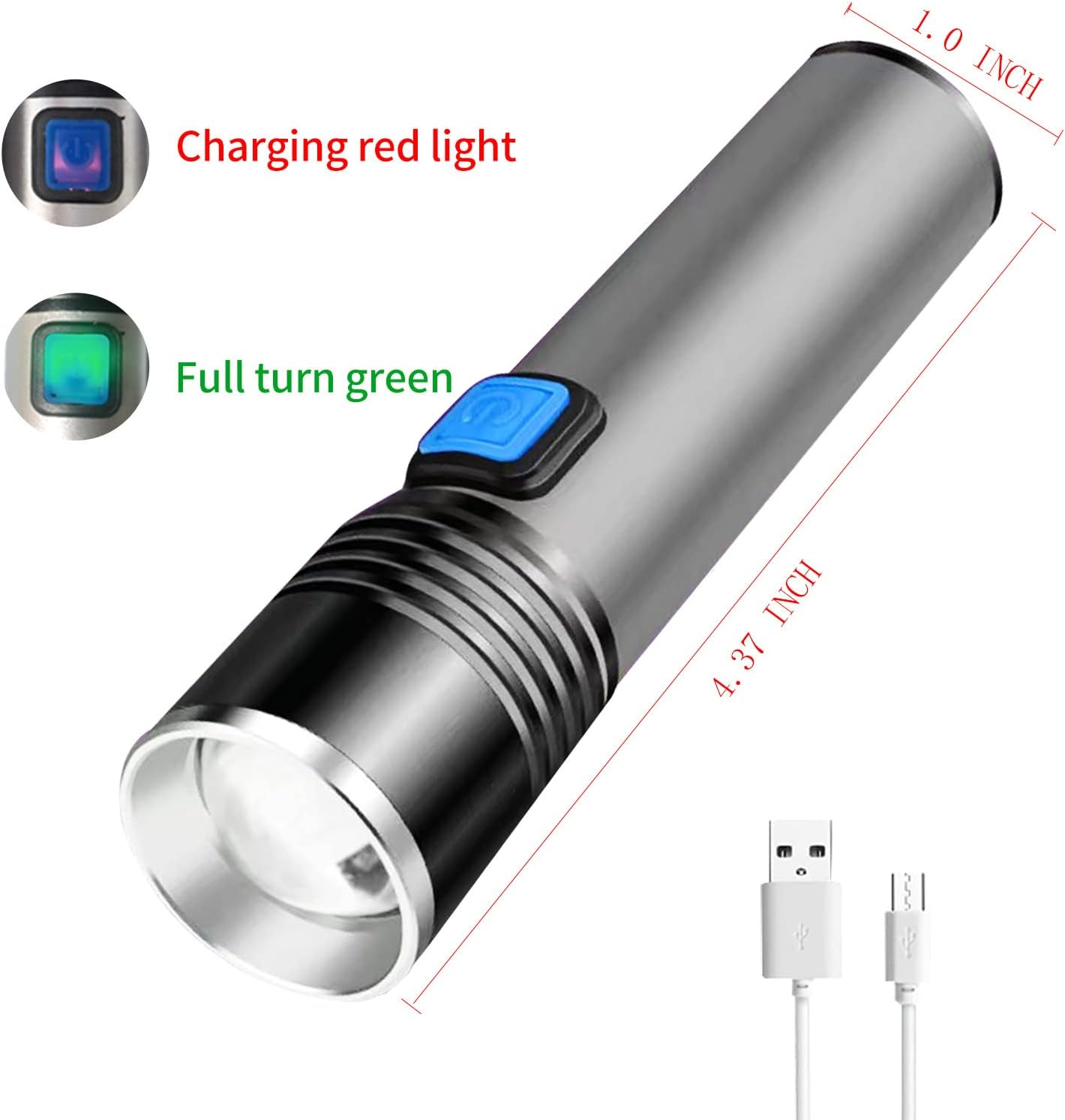 YZYOE Rechargeable Red Light Flashlight, 3 Modes Zoomable Night Observation Astronomy, Red Flashlight for Sea Turtles image number 2