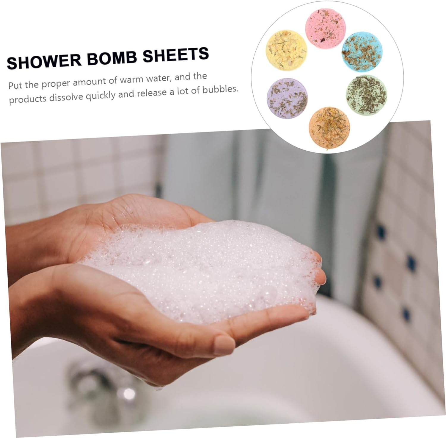 SOESFOUFU 6Pcs Aromatherapy Steam Flakes Shower Steamer Bath Tablets Fresh Scent Bath Women Bathroom Accessories