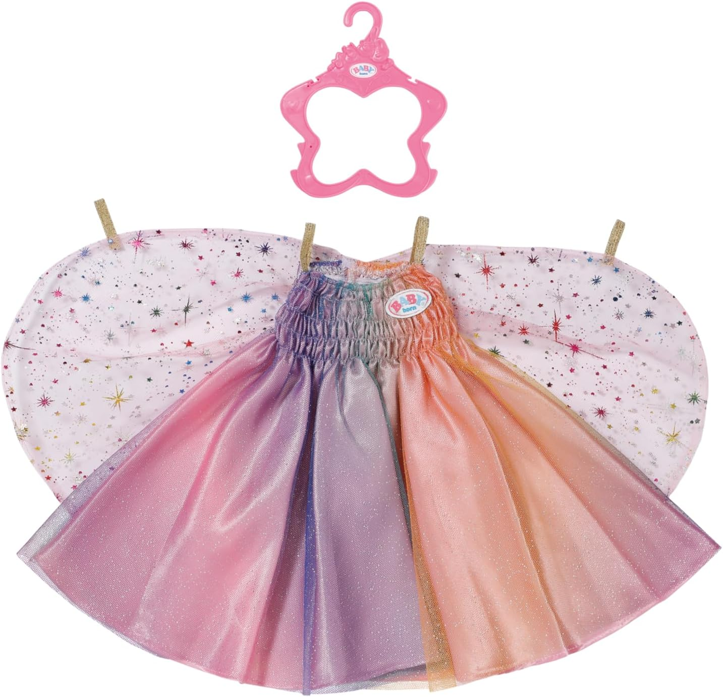 BABY Born Rainbow Dress, Doll Dress with Wings and Glitter for 43Cm Dolls, for Children Aged 3+, 836132 Zapf Creation image number 5