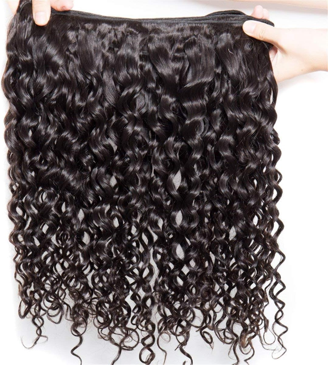 Water Wave Bundles Human Hair Brazilian Human Hair Wefts Curls Brazilian Virgin Hair Bundles 3 Curly Weave Bundles Human Hair Total 300 G 14 14 14 Inches image number 2