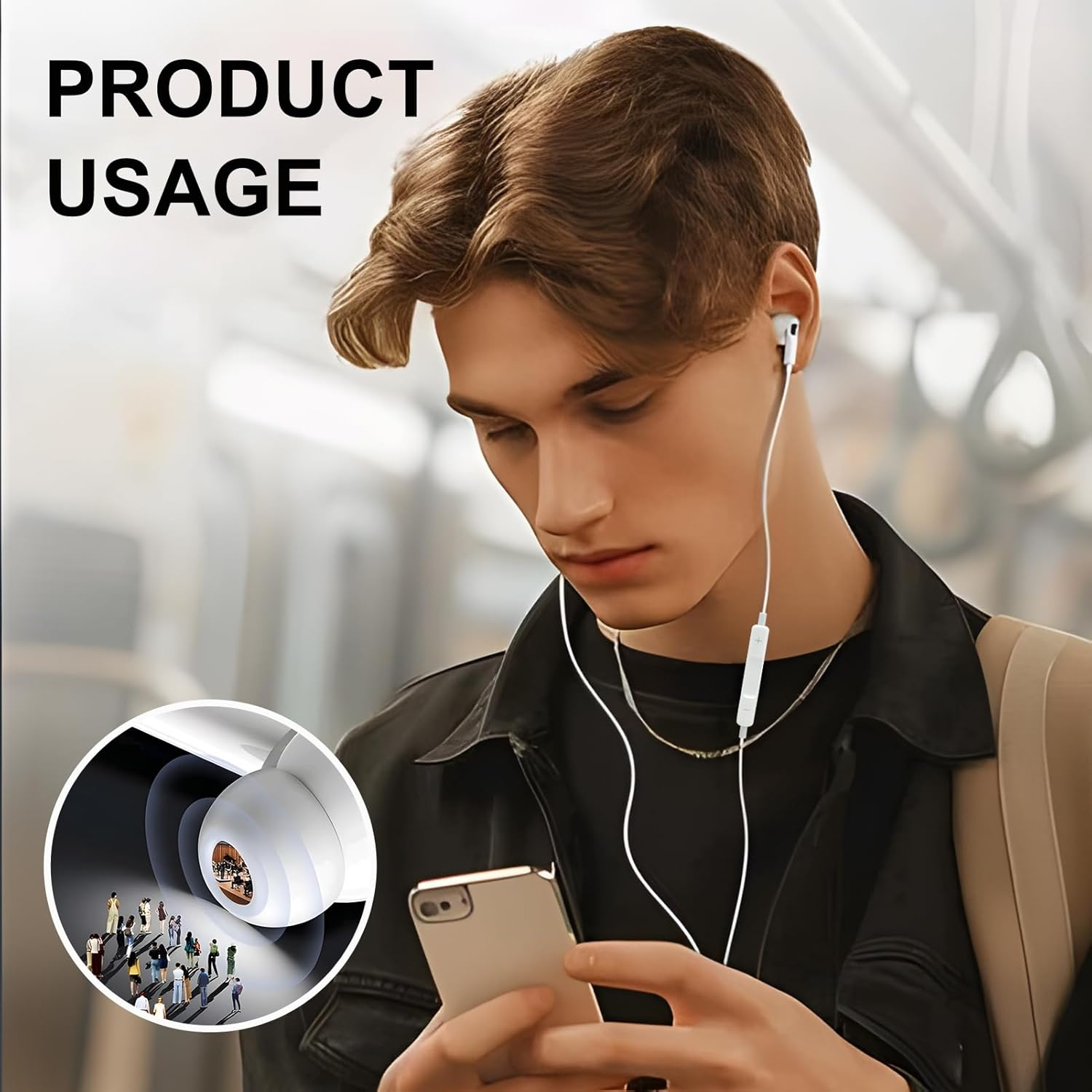 SRLWMYI 3 Pack USB C Wired In-Ear Headphones with Microphone and Volume Control Cable Headphones for Iphones 15/15Pro/15Plus/16/16 Pro/16Plus/Galaxy S24/S23/Google Pixel/Huawei image number 5