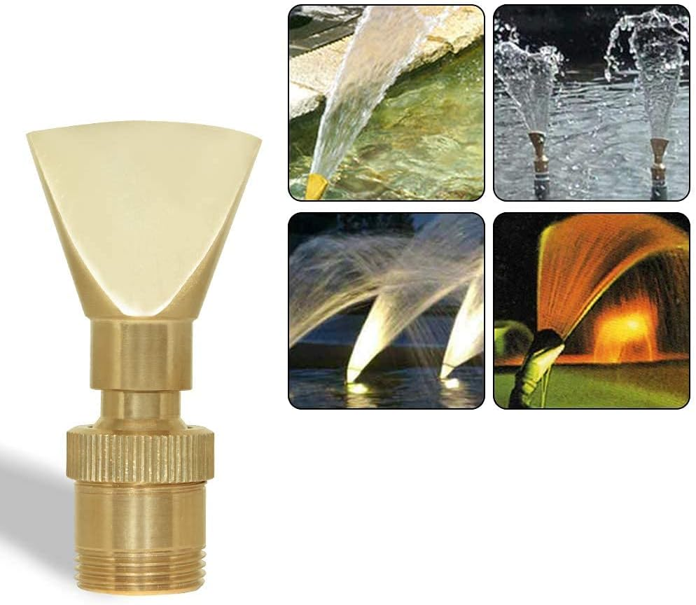 Hooshing Water Fountain Nozzle Spray 1/2" DN15 and 3/4" DN20 Brass Narrow Fan Shaped Water Spray Sprinkler for Garden Pond Amusement Park Museum image number 2