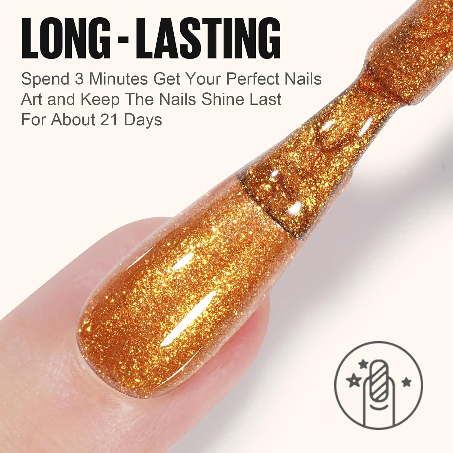 TOMICCA Gel Nail Polish Kit, 4 Colors Autumn Fall Brown Gold Glitter Orange Gel Polish Set Soak off Nail Gel Nail Art DIY Manicure Salon Gifts for Women Girl DIY Home, 8ML - Brown Gold Set image number 6