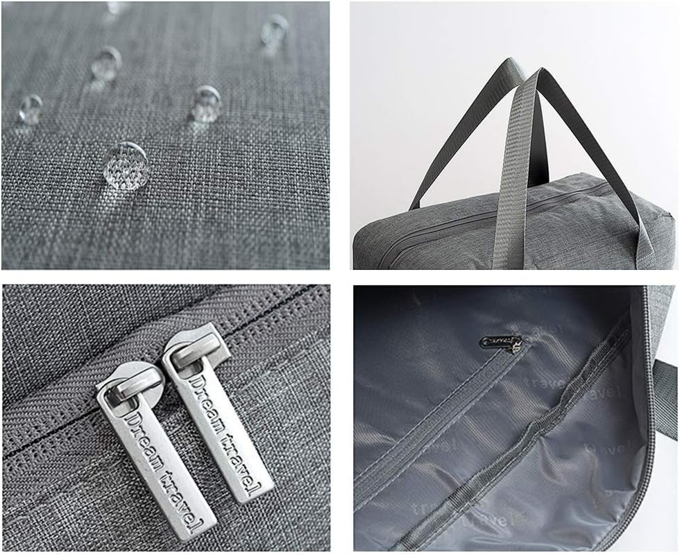 AIJAKO Waterproof Gym Bag with Shoe Compartment, Travel Bag Weekender Dry and Wet Separation Mesh Tote Bag Swimming Bag Large Capacity Boarding Bag with Luggage Tag for Women and Men, Orange, 39*30*18CM - Light Blue image number 7