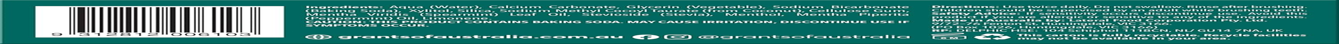 Grants Whitening Toothpaste &ndash; Spearmint 110G image number 1