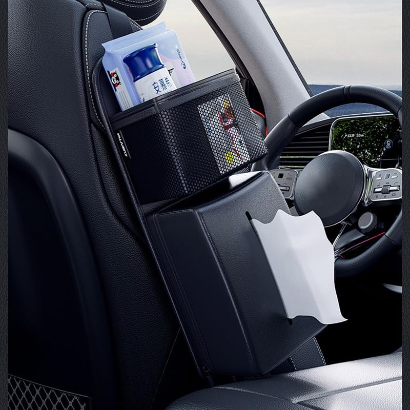 Car Seat Side Storage Bag, Universal Fit, Easy Installation, Black image number 3