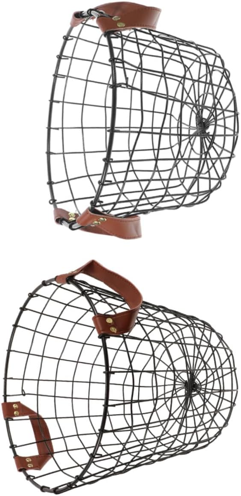 2Pcs Metal Firewood Organizer Basket with Portable Handle round Rustic Outdoor Storage Holder for Camping and Home Weather-Resistant Iron Log Carrier for Firewood and Sundries image number 1