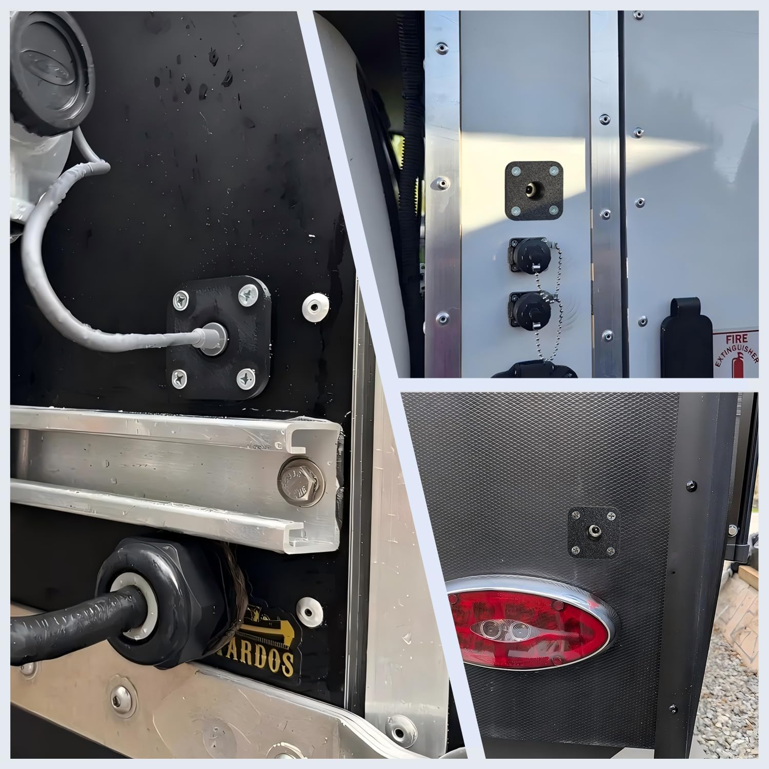 RV DC Cable Panel Mount for Starlink Mini, 5.5 X 2.1Mm 2-Pole DC Power Jack Female，Waterproof Passthrough (Black) image number 5