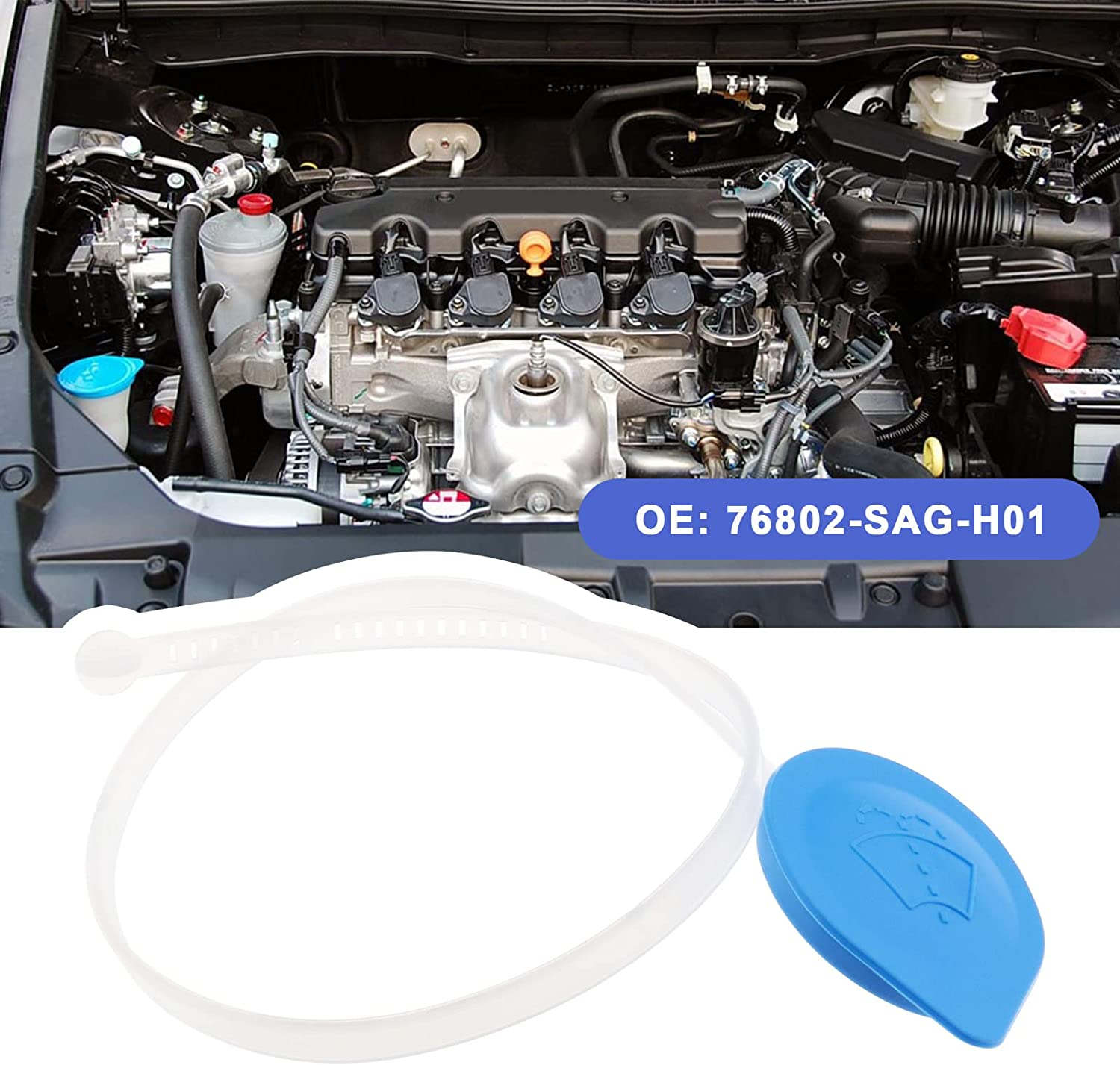 2PCS Windscreen Washer Fluid Reservoir Bottle Cap 76802-SAG-H01 Compatible with Jazz 2005-2008 FIT 2005-2008 Replacement Car Washer Bottle Cap image number 5