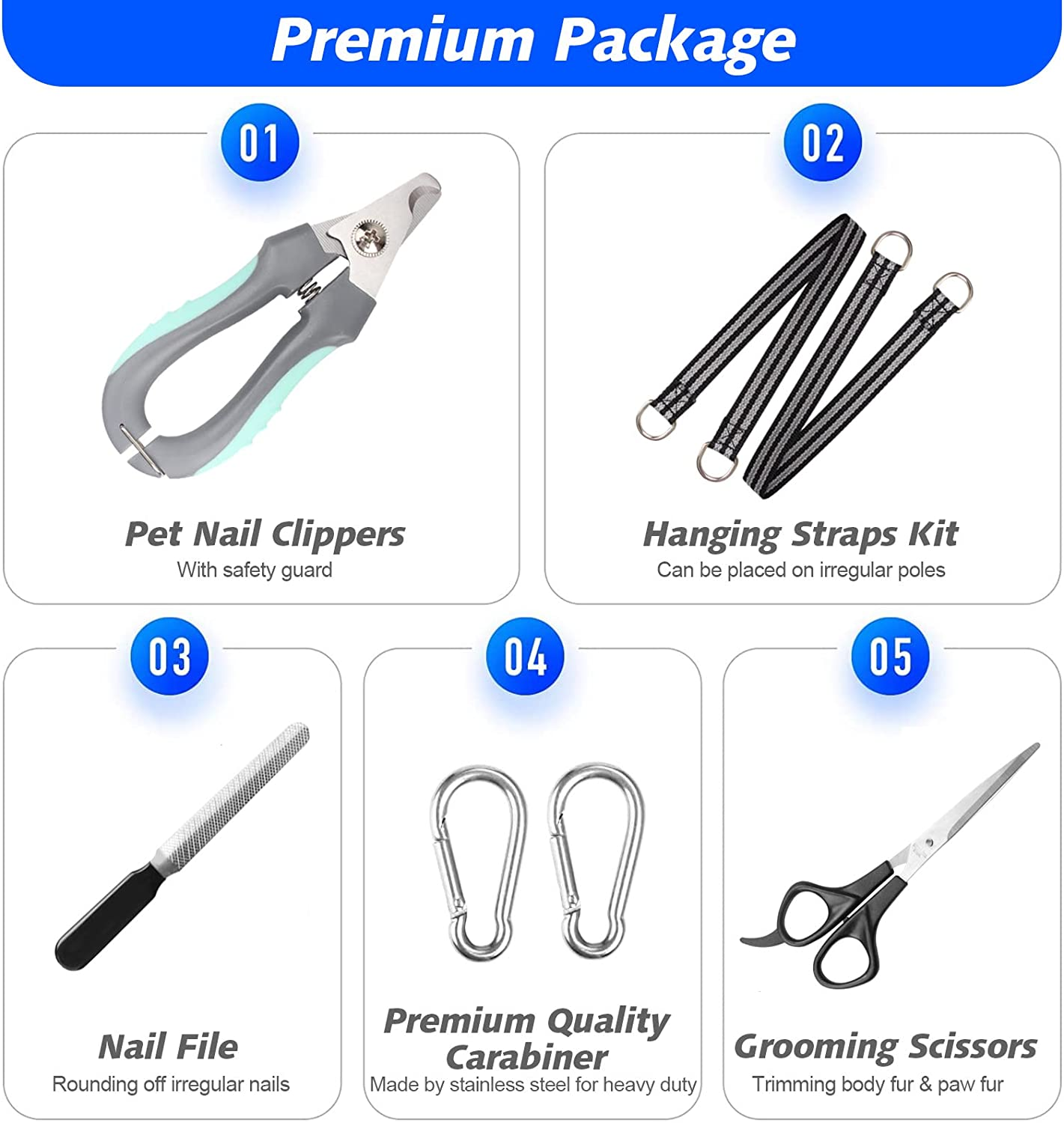 Pet Grooming Hammock for Small Dogs & Cats with Nail Clippers/Nail Trimmers/Grooming Scissors, Dog Grooming Harness for Nail Trimming, Pet Grooming Sling Helper image number 3