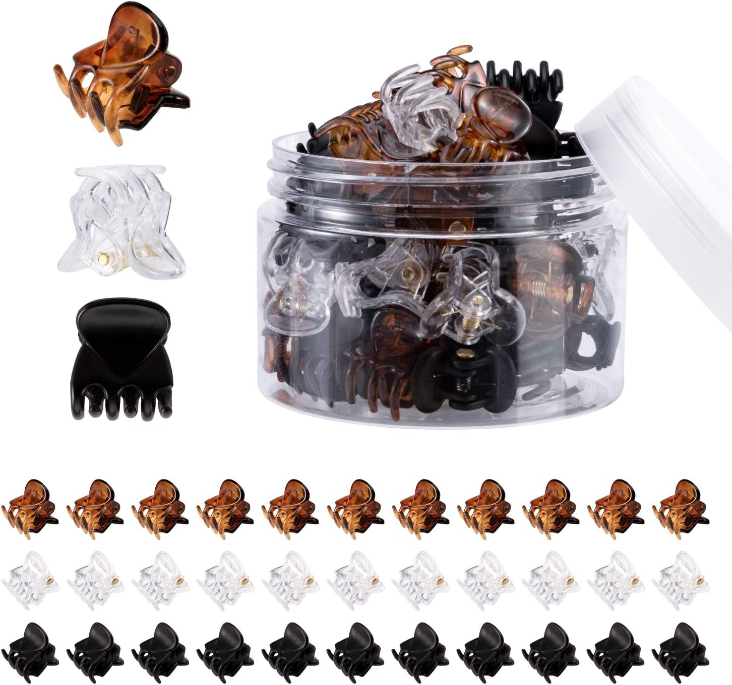 YOHAMA 36 Pcs Durable Mini Hair Claw Clips, Great for Design Kids and Adult Hairstyles, Decroation Buns, Pining Bangs, Strong Grip, Multifunction Clamp Clips.(3 Colors)