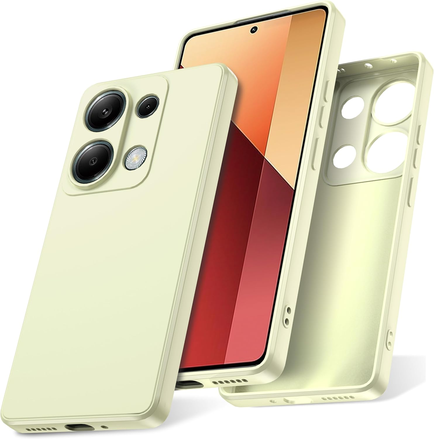 Watana Redmi Note 13 Pro 4G Case, Soft Touch Silicone Mobile Phone Case, Shockproof, Dustproof, Non-Slip Full Body Armour with Microfibre Lining for Redmi Note 13 Pro 4G, White image number 6