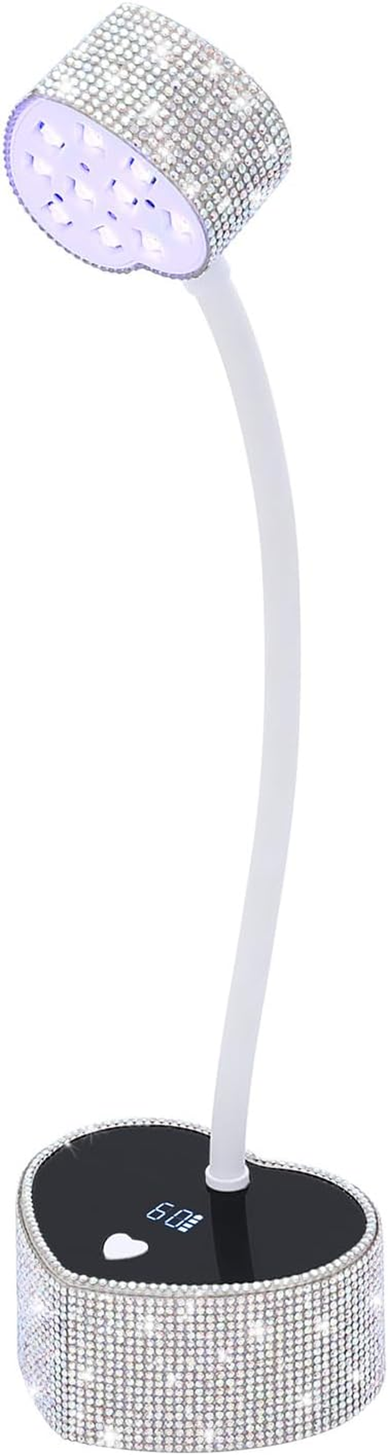 Bouzaak UV LED Nail Lamp, Heart Shaped UV Light for Gel Nails Polish, Rechargeable 36W Quick Drying Goosenecks Flash Cure Nail Dryer (Purple)