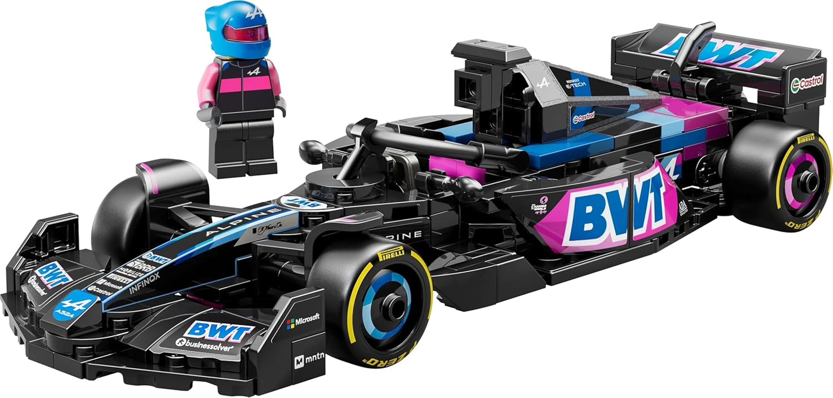 LEGO Speed Champions BWT Alpine F1 Team A524 Race Car for 10+ Year Old Boys & Girls, Kids Toy Model Building Kit with Collectible Formula 1 Driver Minifigure, Home Office Decor for Racing Fans 77248 image number 1