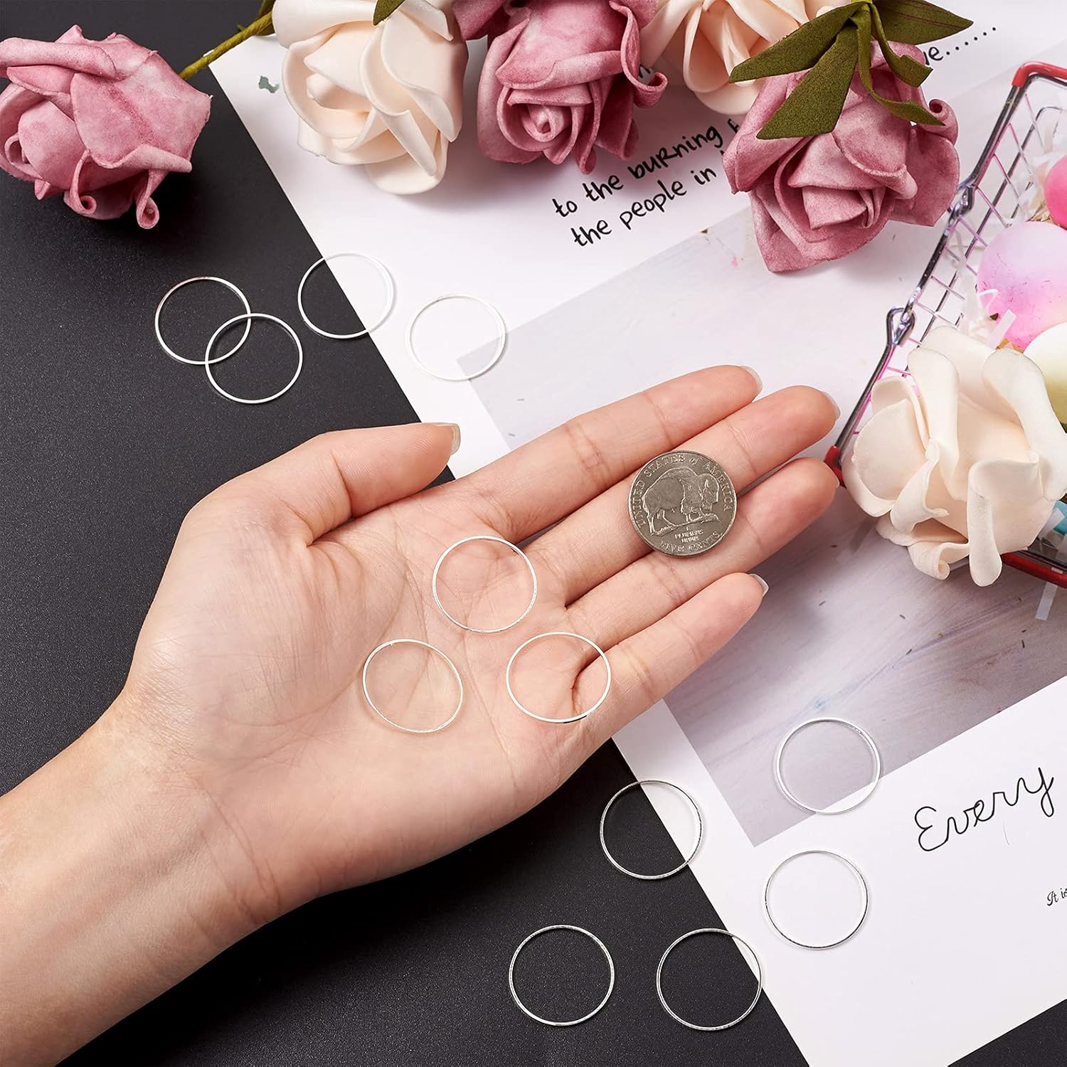 Pandahall Brass round Hollow Charms Pendants image number 3