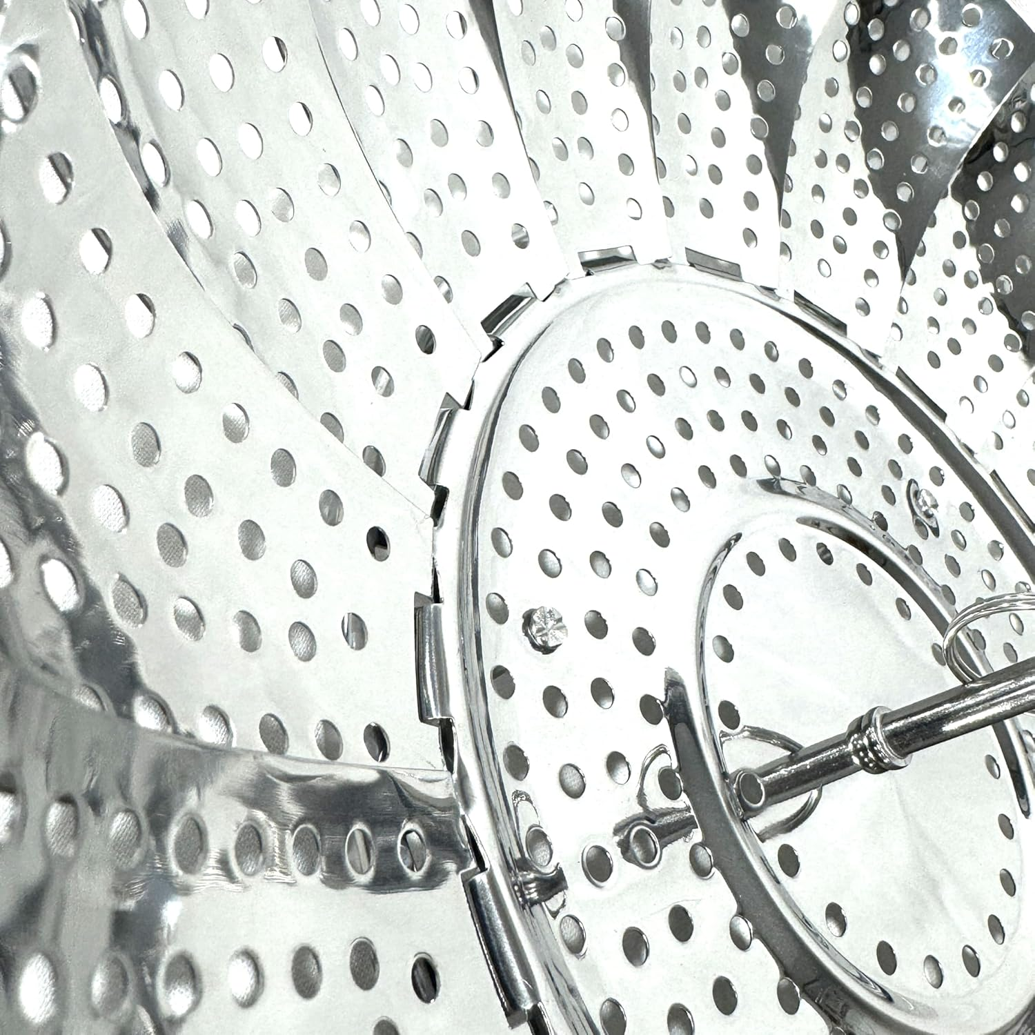 LYLAC HOMEWARE Vegetable Folding Steamer Basket, Metal Stainless Steel Insert, Collapsible for Cooking Food, Expandable Fit Various Size Pot 430 12" 28CM image number 1